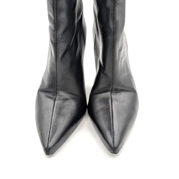 Black Suede Studio Kath 80 Knee High Boots Women's Black Leather Size US7.5 EU38 - Picture 2 of 13